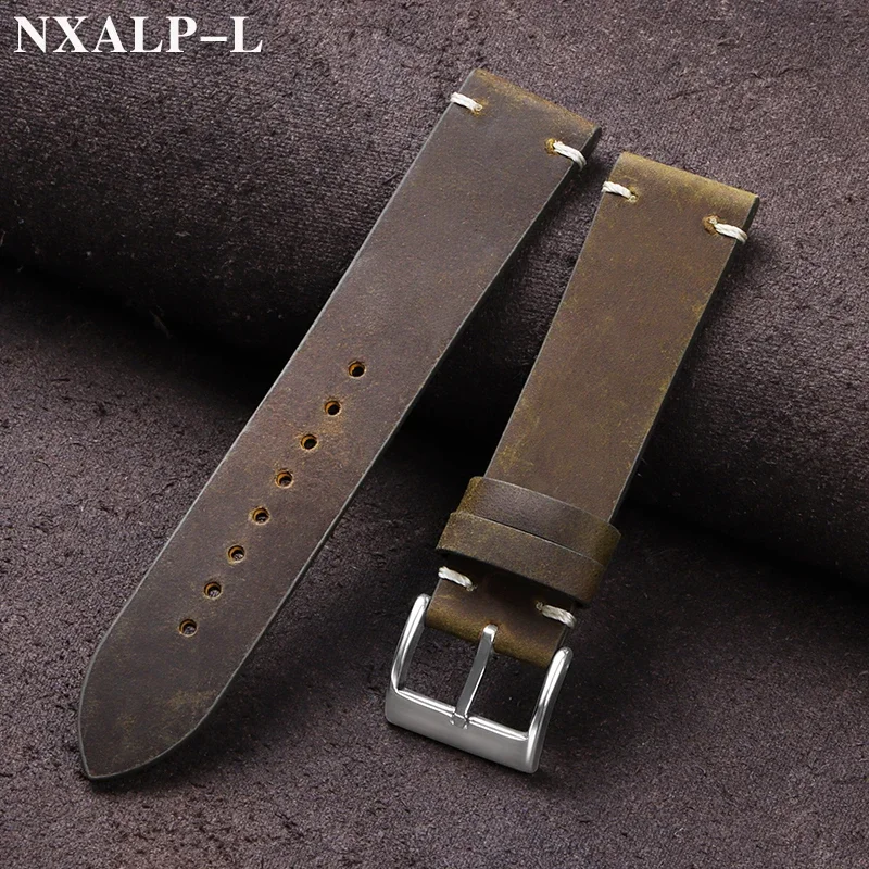 Nato Strap Nylon - ヴィンテージオイルワックスレザー時計バンド 18 ミリメートル 20 ミリメートル 21