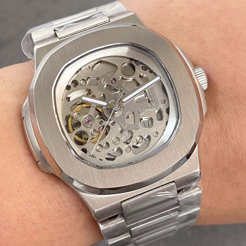 Patek Philippe Watch Nautilus - タンドリオ 40 ミリメートルサファイアガラス NH70A スケルトン中空時計ダイヤル NH35