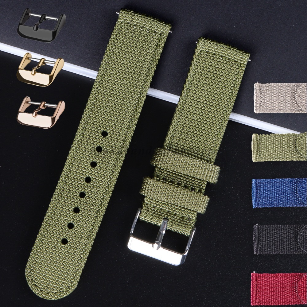 Nato Strap Nylon - 男性と女性のためのナイロンストラップ,キャンバス,ユニバーサルスポーツブレスレット,クイックリリースバンド,samsung and seiko,18mm, 20mm, 22mm, 24mm