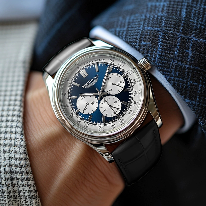 新しいファッション高級男革ビジネス腕時計男性 3 目クォーツ - Patek Philippe Watch Nautilus のレビューと価格