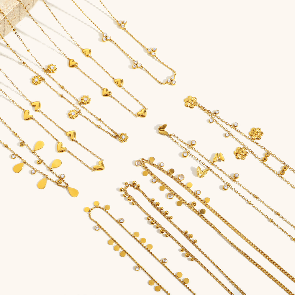 ラ。 ミューズジルコン蝶愛の花ビーズペンダントステンレス鋼の - Butterfly Clasp Deployant のレビューと価格