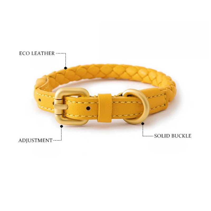Loudik 卸売編組革犬のリード調節可能なペットの首輪ウォ - Leather Strap Quick Release のレビューと価格