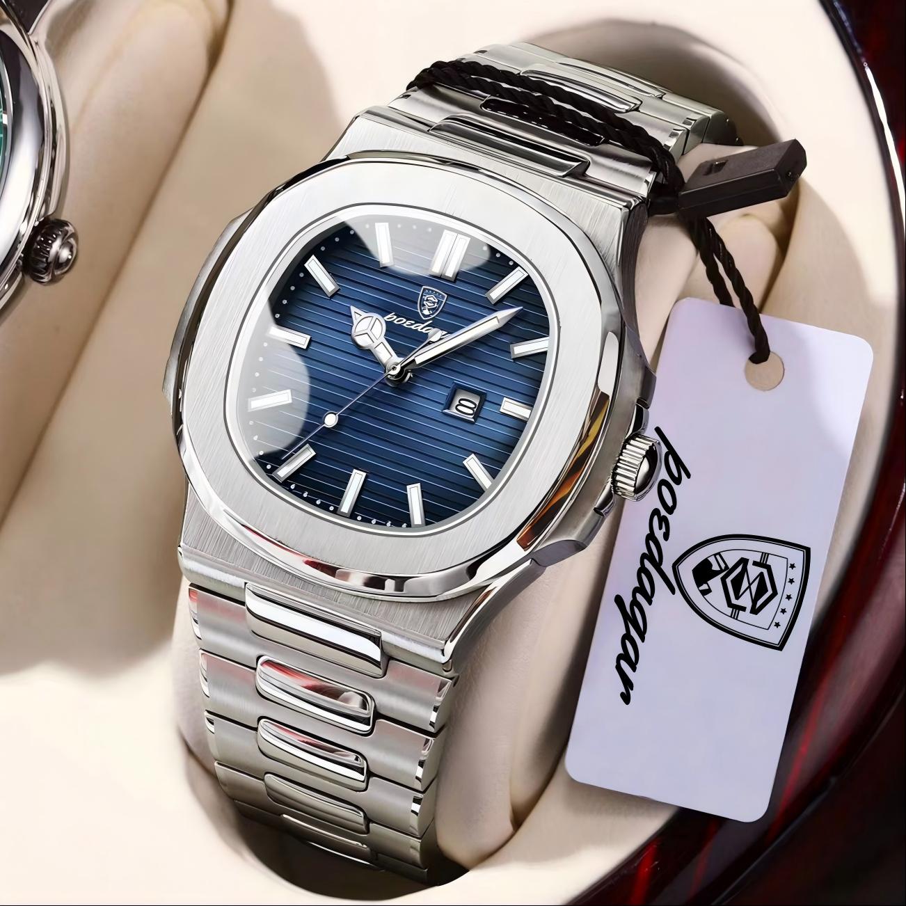 POEDAGAR スクエア高級メンズ腕時計 防水 夜光 日付 - Patek Philippe Watch Nautilus のレビューと価格